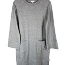 Garnet Hill  Small Dress Jersey Knit Gray Sweater Tunic Pockets Crew Mini 303 Photo 0