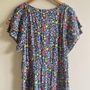 Talbots  Floral Flutter Sleeve‎ Tie Neck Ruffled Hem Multi Fit Flare Dress Photo 8