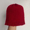 Handmade Red Knit Beanie Photo 1