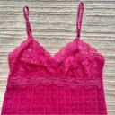 Forever 21 Vtg Y2K XXI Hot Pink Lace Babydoll Sheer Cami S Small Vintage Photo 1