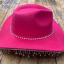 Barbiecore Bling Rhinestone Hot Pink Cowgirl Hat Photo 5