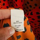 Hunter Bell  Orange Black Animal Print Lawton Polka Dot Ruched Midi Dress Size 6 Photo 11