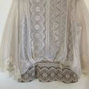 Ryu Anthro  Lace Wrap Front Coquette Cottagecore Boho Dolman Sleeve Blouse Size L Photo 9