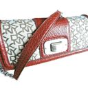 DKNY NEW  Jacquard & Red Leather Nappa HANDBAG Clutch + Chain Purse Photo 1