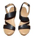 Franco Sarto  cork 4" wedge heel leather sandals size 9.5 Excellent Photo 0