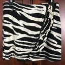 Free People Ruffle Black Beige Zebra Print Mini Skirt Front Full Zip Photo 0