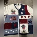 Croft & Barrow Fourth of July  Women’s Sweater Cardigan Patriot America sz Medium Photo 5