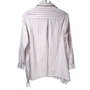 Zac and Rachel  Striped Collared Button Up Roll Tab Sleeves Top in Pink/White Photo 6