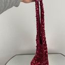 Vintage 90s Y2K Red Crochet Circle Dangle Sequin Slouchy Shoulder Bag Purse Photo 3