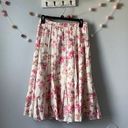 Coldwater Creek  Floral Linen A-Line Pleated Skirt Photo 0
