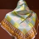 Beautiful Vintage Silk Scarf. Green Photo 7