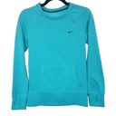 Nike  Therma-Fit Womens Size XS Turquoise Long Sleeve Kangaroo Pocket Pullover Photo 0