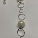 Talbots Signed  Faux Pearl Silver Tone Bead Statement Costume Necklace Photo 2