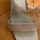 Touch Ups Y2K  white sequined square toe chunky heel pumps with gel sole Photo 3