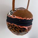 Y2K 90's Vibes Handmade Coconut Animal Print Patchwork Crossbody Purse Brown Photo 3