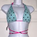 PINK - Victoria's Secret Victoria’s Secret Pink Reversible Bikini Set Polka Dot Hot Pink Tiffany Blue Photo 2