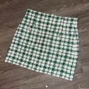 ZARA Green White Bejeweled Knit Plaid Mini Skirt Photo 6