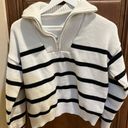 Knit Striped Sweater White Size M Photo 0