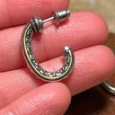 Brighton  Two-tone Swirl J Hoop 925 Sterling Silver Earrings Photo 13