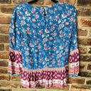 BeachLunchLounge  Multicolored Floral Long Sleeve Blouse Women's Size Small Photo 5