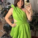 Boutique One Shoulder Cut Out Mini Dress Lime Green Size Small Photo 0