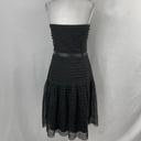 Laundry by Shelli Segal 90s Lace Satin Bow Waist Strapless Dress Black Size 10 Photo 10