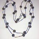 Vintage Blue  & Gold/Yellow Color Seed Bead Beaded Balls Boho Necklace Photo 0