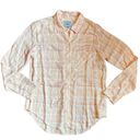 Rails  Women’s Sz M Peach Powder Pink Plaid Button Front Hunter Shirt Photo 1