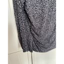 Skinny Girl  Womens Top Size 2X Gray Black Leopard Print Boatneck Side Ruched NEW Photo 3