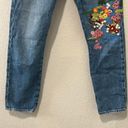 Alice + Olivia  AO LA High Rise Girlfriend Embroidered Mountain Jeans, Size 25 Photo 8