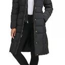 Cole Haan Women's Black Knee Length Hooded Quilted Down Coat Jacket Photo 0