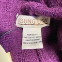 Young USA Knit Poncho Cape Shawl Faux Fur Collar Fringe OSFM Plum Purple NEW! Photo 5