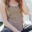 Carly Jean Los Angeles CJLA Olivia Waffle Knit Tank - Olive Photo 0