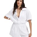 Good American  Women's White Terry Mini Short-Sleeve Romper Size 4 GSW0230 NWT Photo 0