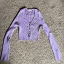 Sincerely Jules Purple Long sleeve Tight Crop Top Photo 0