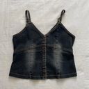 Japanese Brand Stretch Denim Tank Top size Medium Blue Photo 2