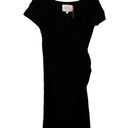 Carolina Herrera  Ruched Scoop Neck Sheath Midi Black Dress Size 10 Photo 0