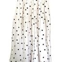 H&M  White Cream Black Polka Dot Elastic Waist Maxi Skirt Size Small Photo 0