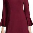 Trina Turk  Maroon Mini-Dress, Bell Sleeves, New with Flaw Photo 0