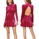 Yumi Kim  Shannon Pink Fuschia Velvet Long Sleeve Mini Dress Size Medium Photo 1