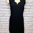 Ted Baker  Women's Black Back Zip Sleeveless Scalloped Edge A-Line Dress Size 0 Photo 0