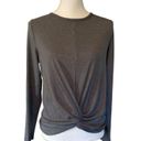 All In Motion  Top Womens XL Used Gray Ribbed Workout Gym Long Sleeve Photo 3