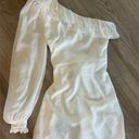 Majorelle Revolve  White One Shoulder Ruffle Bell Sleeve Mini Dress Photo 0