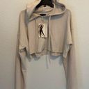 Naked Wardrobe NWT  CROPPED CREAM HOODIE SZ LARGE Photo 0