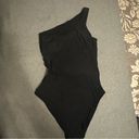 Cupshe NWT  One Piece Swimsuit One Shoulder Strap Mesh Black size S Photo 3