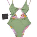 One Piece New 9.0 Swim Jada Cut Out  Retro Floral Swimsuit Bathing Suit Size 4 Photo 6