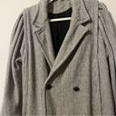 Jill Jr. Grey and Cream Striped Wool Double Breasted Coat Size L Photo 1