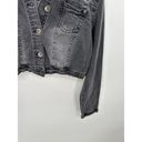 Bongo  Black Washed Out Crop Denim Button Down Jacket Women Size XL Photo 2