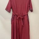 Roolee  Mauve/ Rose Cotton Fit and Flare Textured  Midi Dress XL Photo 0