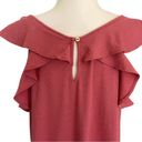 Loft NWT  Pink Ruffle Sleeve Swing Dress Photo 4